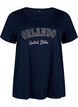Cotton T-shirt with text, Navy B. Orlando, Packshot image number 0