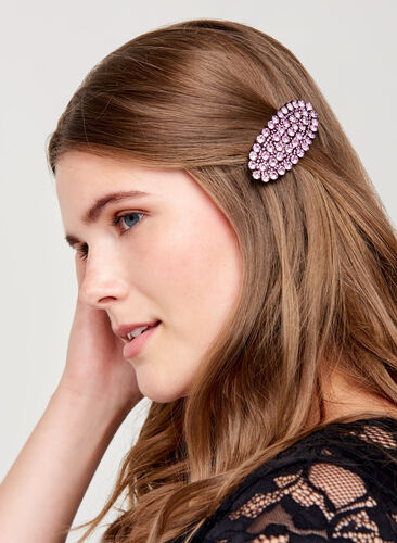 Hair clip with gems, Purple Shimmer, Model image number 0