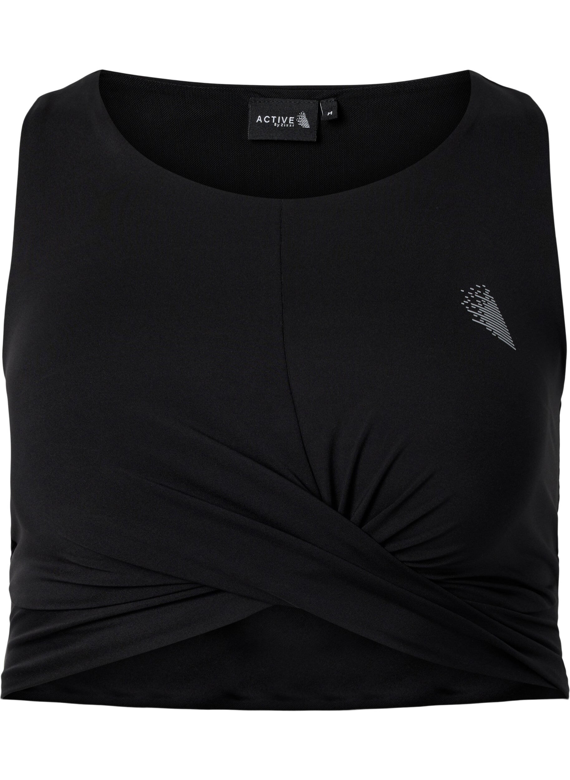 Zizzifashion Sports bra with cross detail, Black, Packshot image number 0