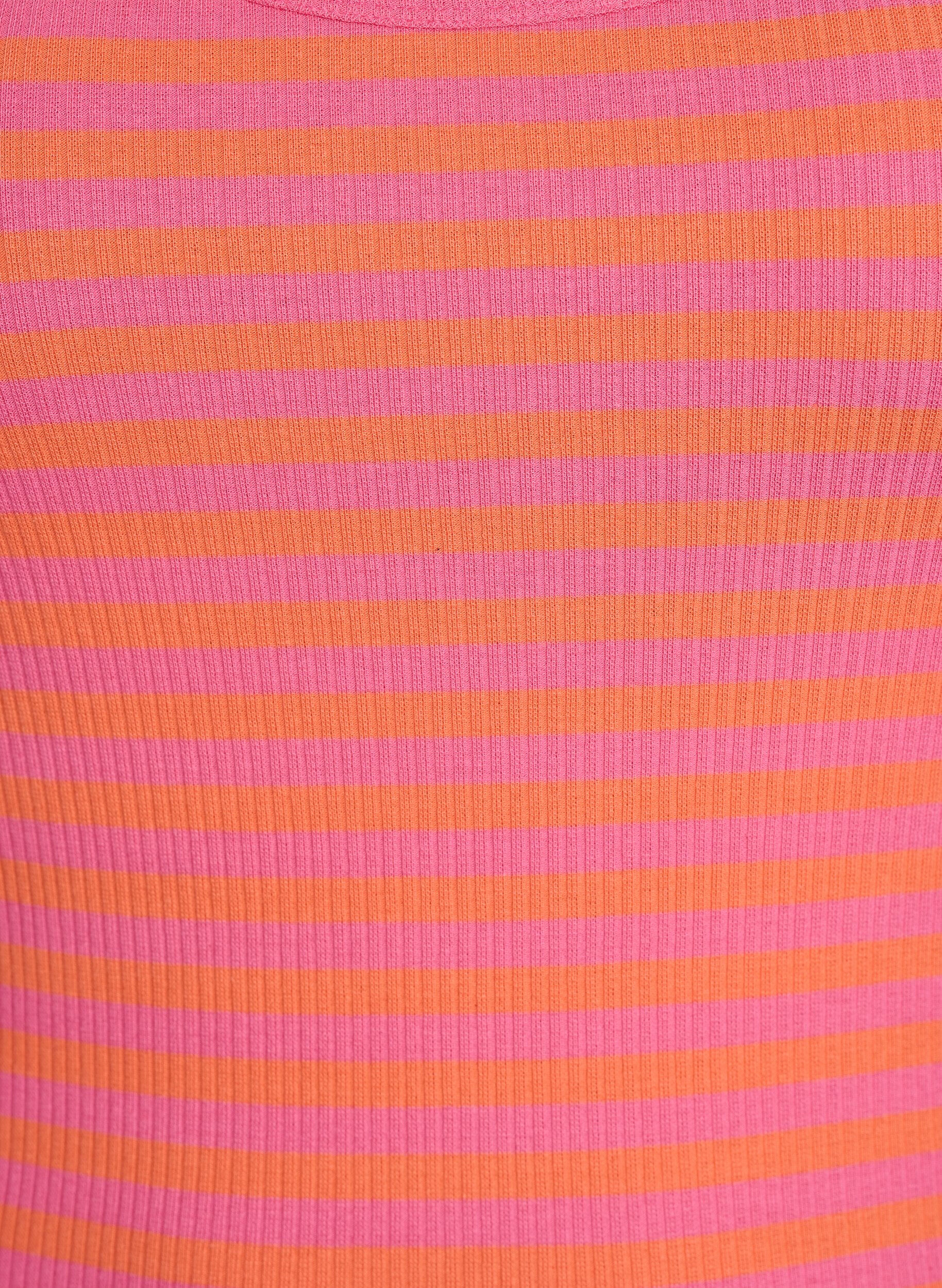 Zizzifashion Striped tank top with a rib structure, Coral, Packshot image number 2
