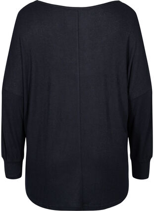Promotional item - Long-sleeved viscose blouse with v-neck, Black, Packshot image number 1