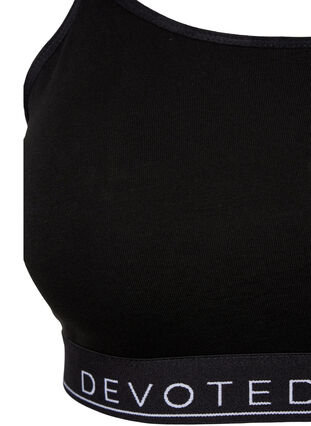 Cotton bra with adjustable straps, Black/Upper Font, Packshot image number 2