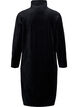 Velour dressing gown with zipper and pockets, Black, Packshot image number 1