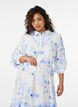 Floral midi dress with a belt and long sleeves, Light Blue, Model image number 2