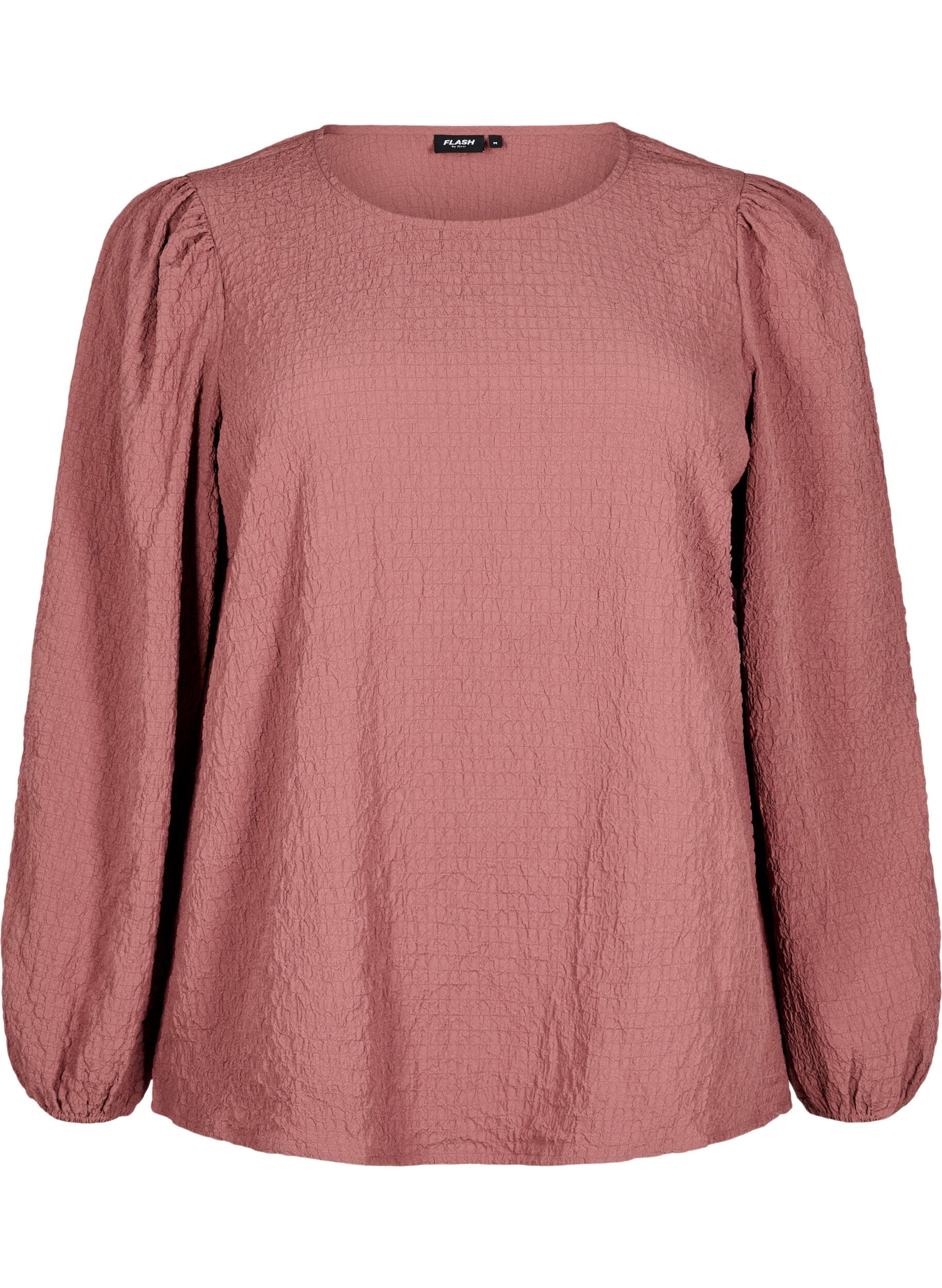 Zizzifashion FLASH - Long-sleeved blouse with small flowers, Rose Brown, Packshot image number 0