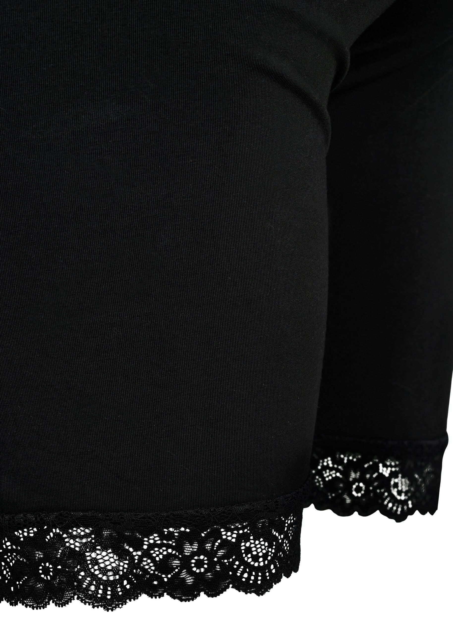 Zizzifashion Pregnancy bike shorts with lace trim, Black, Packshot image number 3