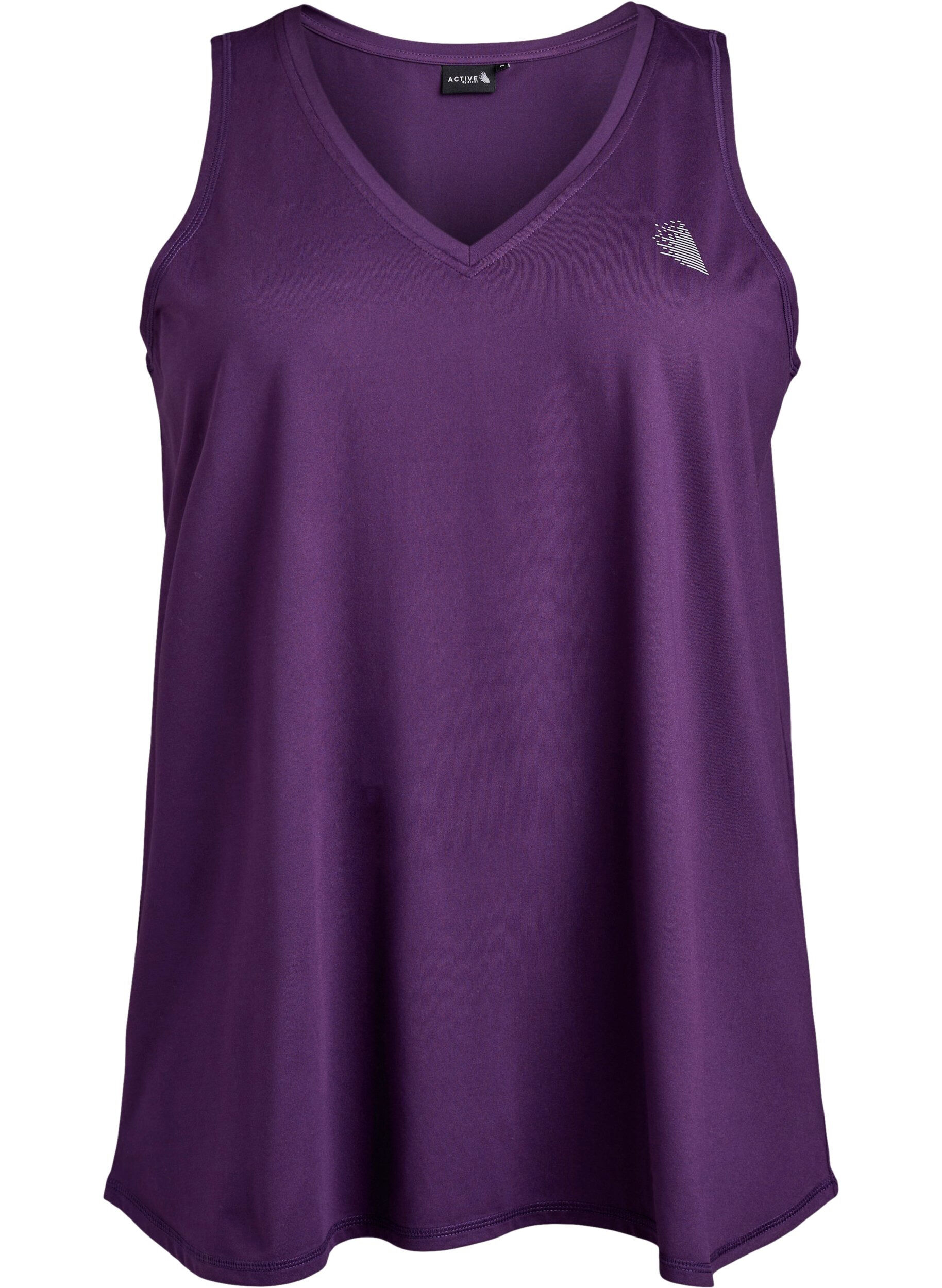 Zizzifashion Workout top with v-neck, Purple, Packshot image number 0