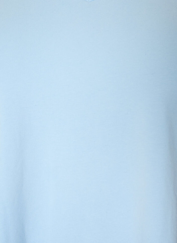 Basic plain cotton t-shirt, Light Blue, Packshot image number 2