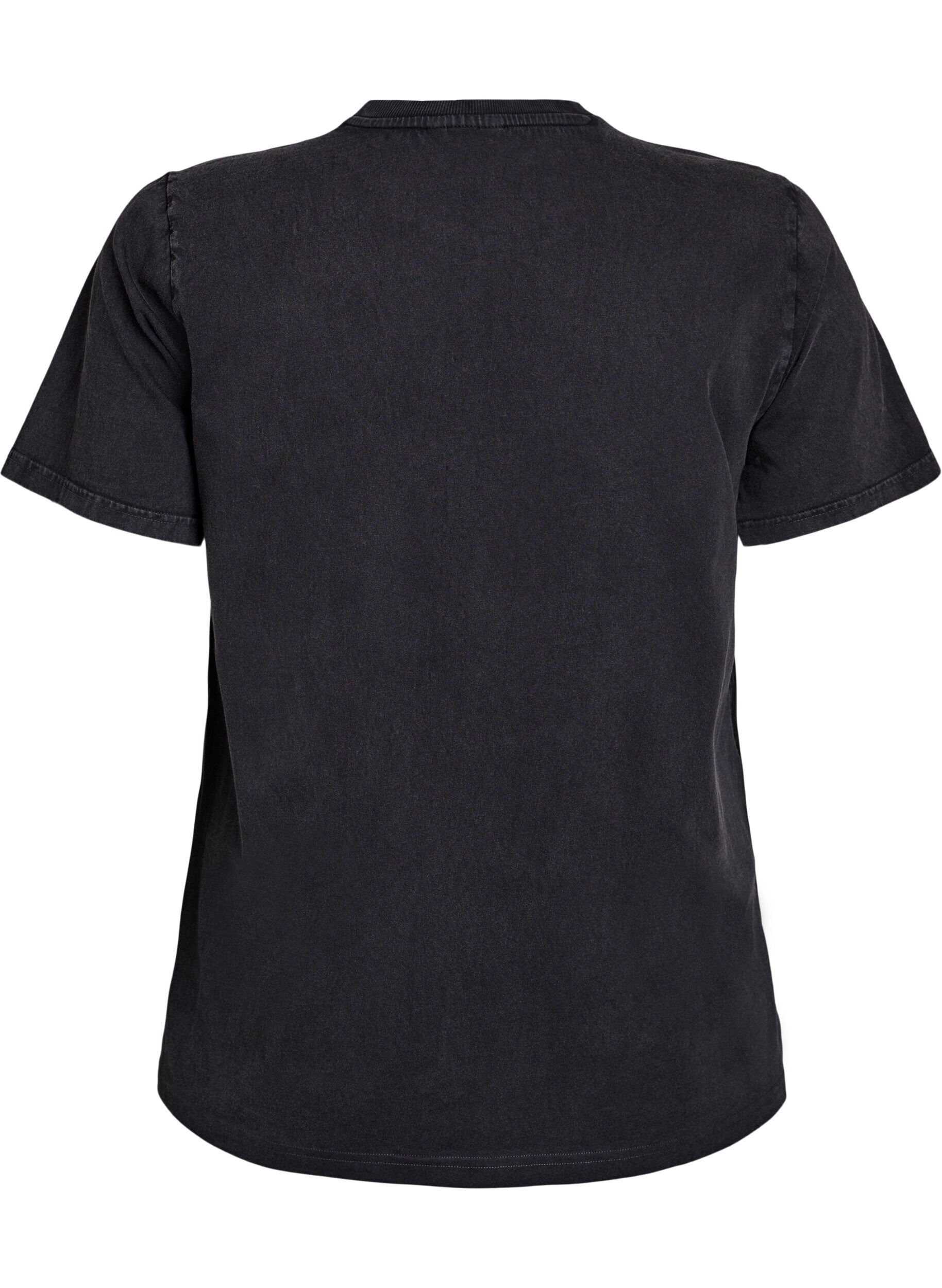 Zizzifashion T-shirt in organic cotton with statement print, Grey, Packshot image number 1