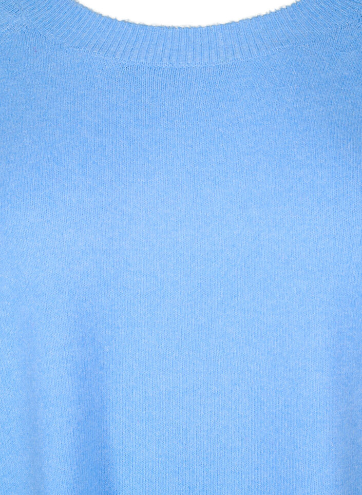 Long knitted blouse with button detail at the side, Della R. Blue Mel., Packshot image number 2