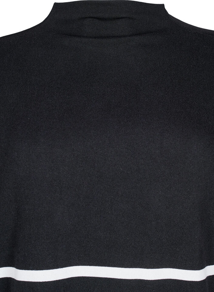 High neck, long-sleeved blouse, Black, Packshot image number 2