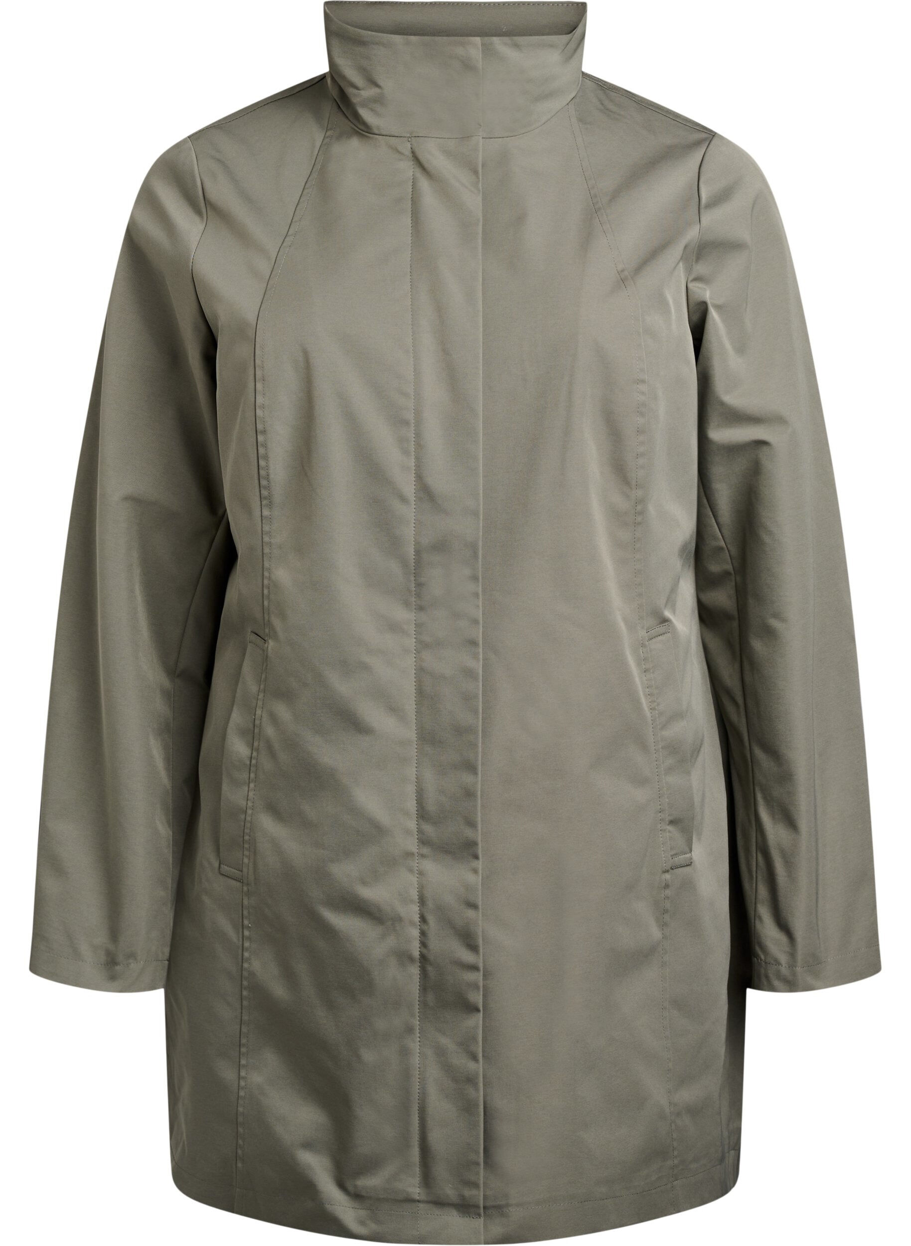 Jacket with pockets and high collar