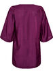 Shiny tunic with a V-neck and 3/4 sleeves, Purple, Packshot image number 1