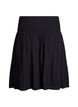 FLASH - Short skirt with smocked waist, Black, Packshot image number 1