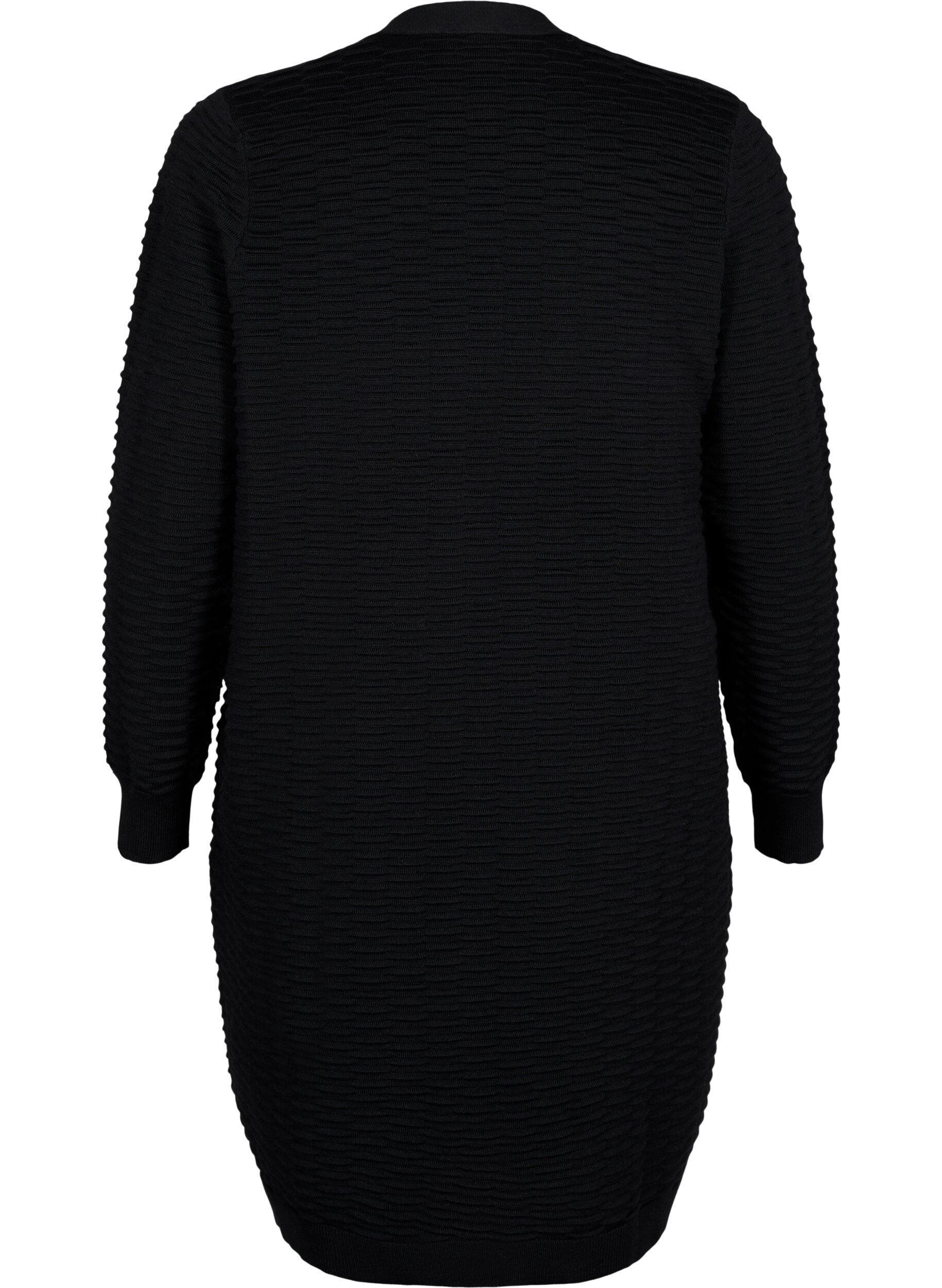 Zizzifashion Knitted cardigan in cotton-viscose mix, Black, Packshot image number 1