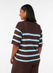 Striped knit top with short sleeves, Brown, Model image number 2