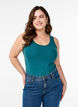 Solid color basic top in cotton, Green, Model image number 0