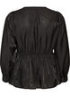 Shiny viscose blouse with peplum effect, Black, Packshot image number 1