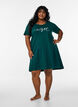 Short-sleeved nightgown in organic cotton, Green, Model image number 1