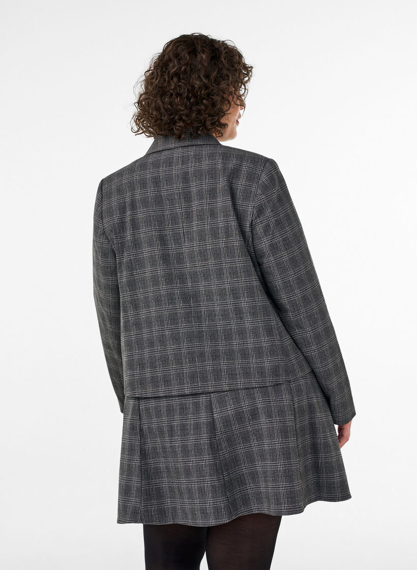 Short blazer with a checked pattern, Dark Grey, Model image number 2
