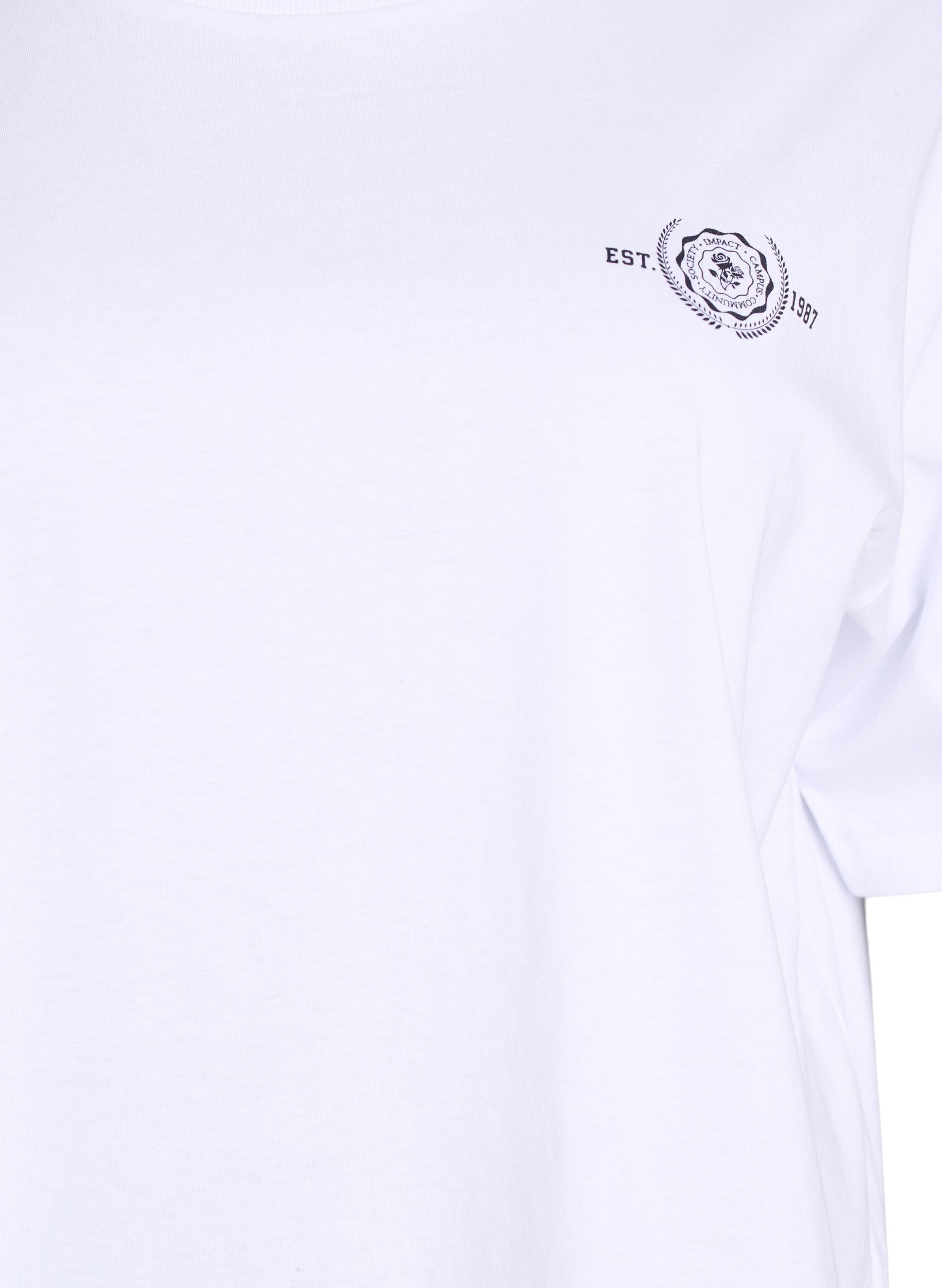 Zizzifashion Oversized T-shirt with back print, White, Packshot image number 2