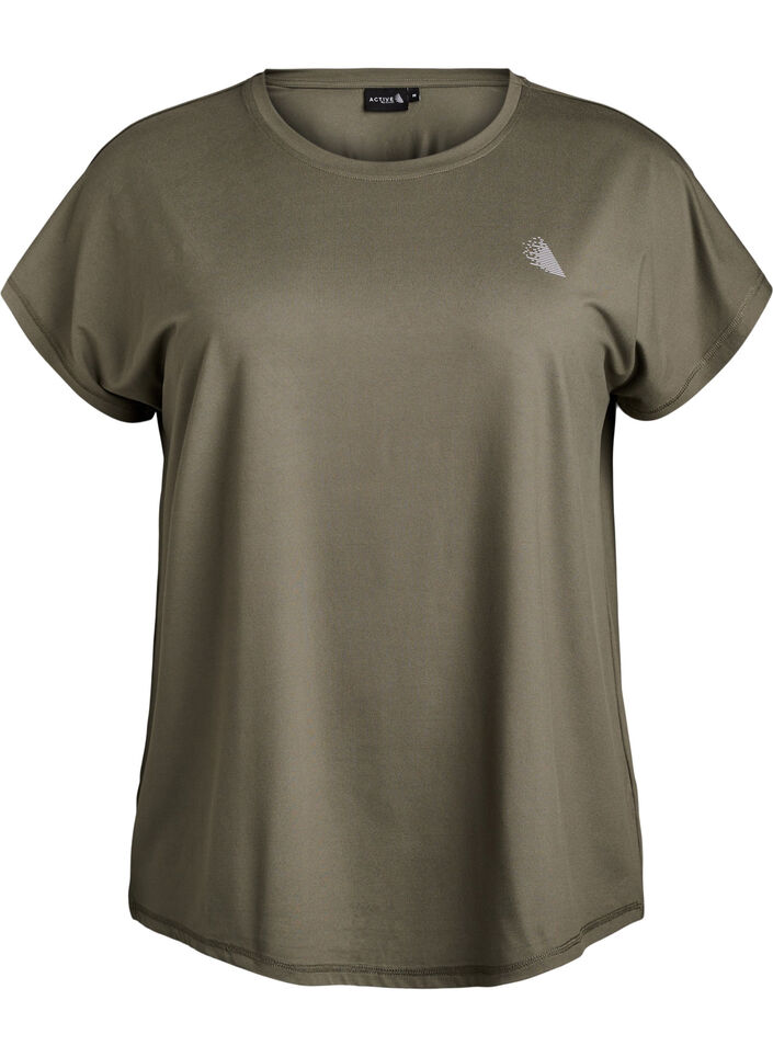 Solid-coloured training T-shirt, Green, Packshot image number 0