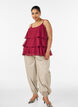 Layered top with ruffles and spaghetti straps, Red, Model image number 1