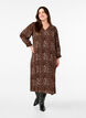 Long leopard print dress with 3/4 sleeves, Leo AOP, Model image number 0