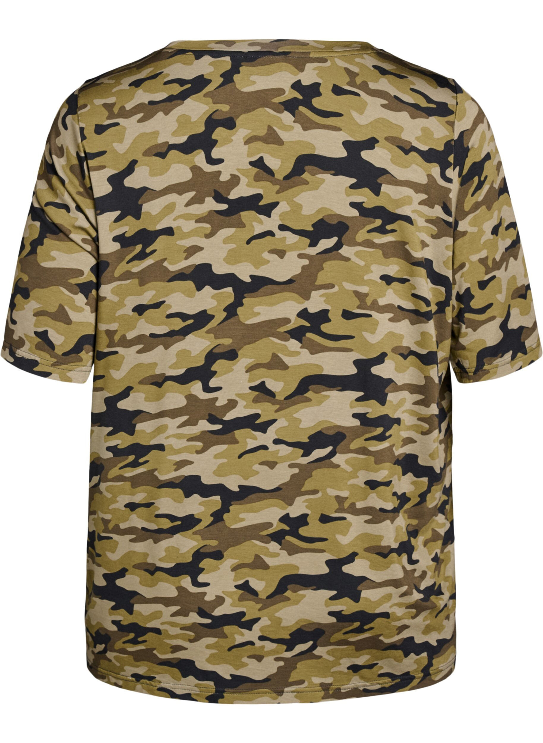 Zizzifashion T-shirt with TENCEL&trade; Lyocell and camouflage print, Green, Packshot image number 1