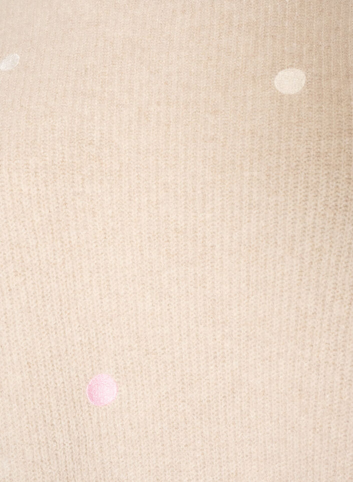 Knitted blouse with small embroidered motifs, Beige, Packshot image number 2