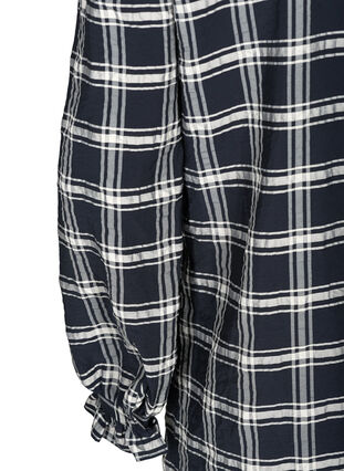 Long-sleeved tunic with a checked print, Navy Check, Packshot image number 3