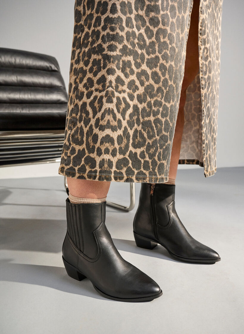 High boot with detachable shaft, Black, Image image number 1
