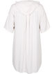 Short-sleeved viscose tunic with hood, White Natural Stripe, Packshot image number 1