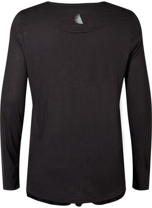 A-shape training t-shirt with long sleeves, Black, Packshot image number 1