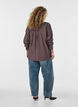 Viscose shirt with golden buttons, Brown, Model image number 2
