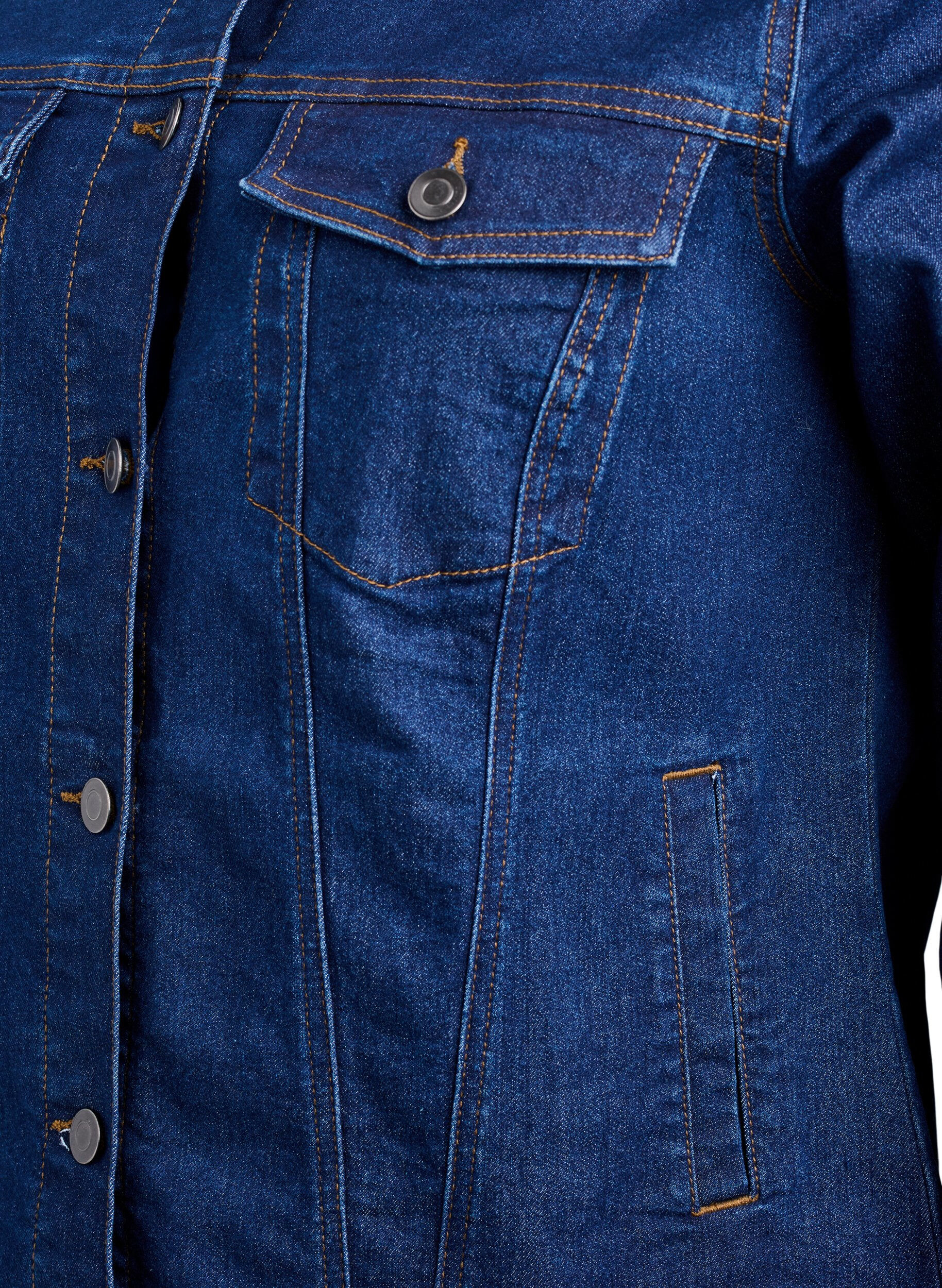 Zizzifashion Denim jacket in a stretchy cotton blend, Blue, Packshot image number 3