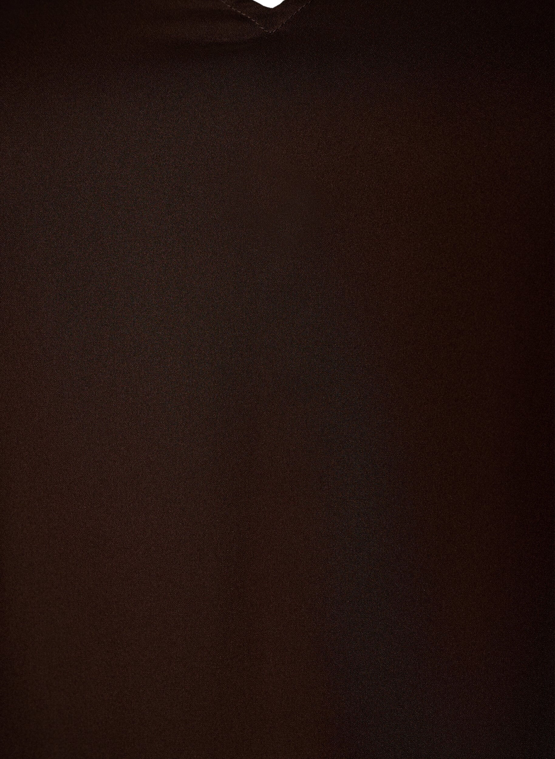 ZizzifashionShort dress with sheer ruffle sleeves, Brown, Packshot image number 2