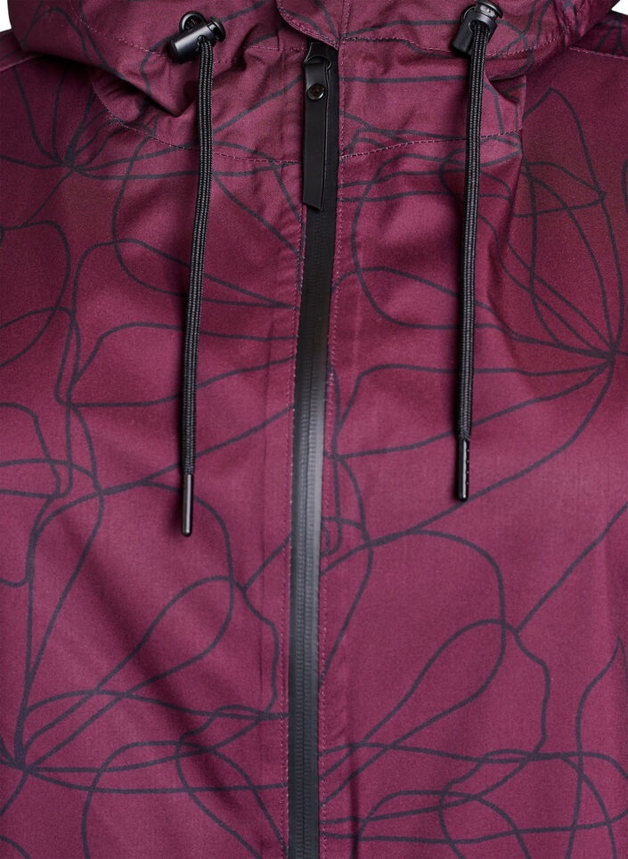 Patterned raincoat, Dark Bordeaux, Packshot image number 2
