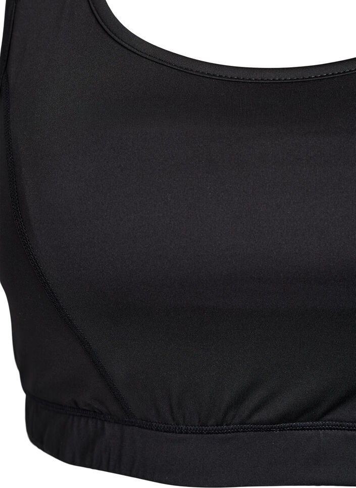 Sports bra with racerback, Black, Packshot image number 2