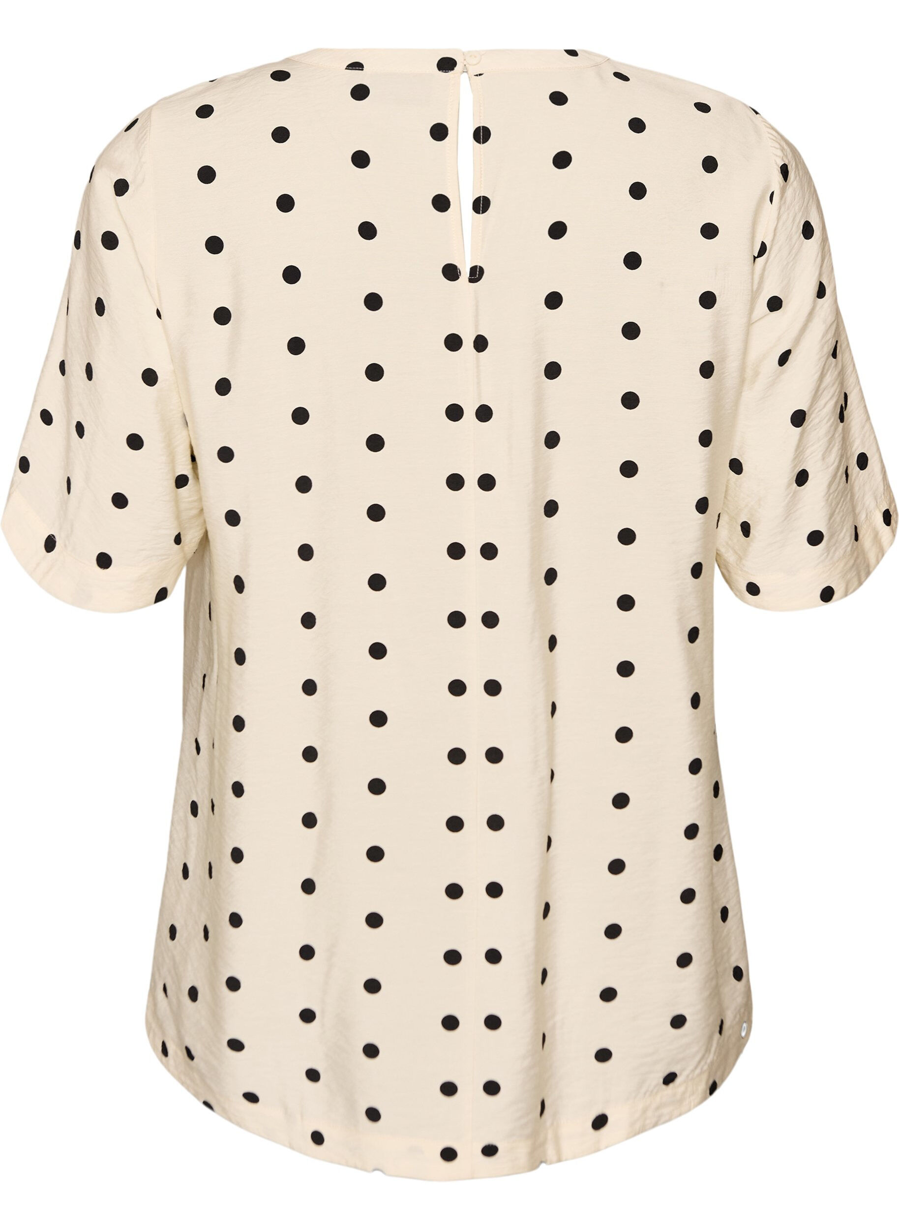 Zizzifashion Viscose blouse with spots and 1/2 sleeves, Vanilla, Packshot image number 1