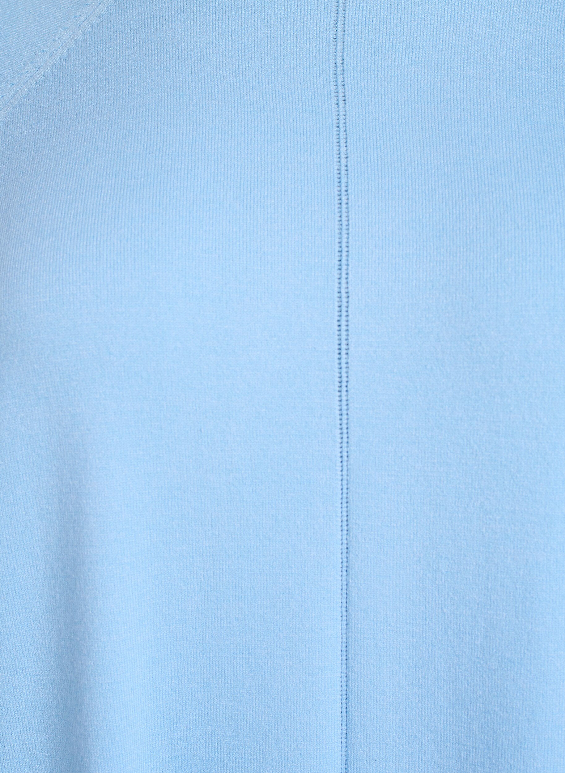Zizzifashion Knit blouse with round neck and knitted pattern, Light Blue, Packshot image number 2