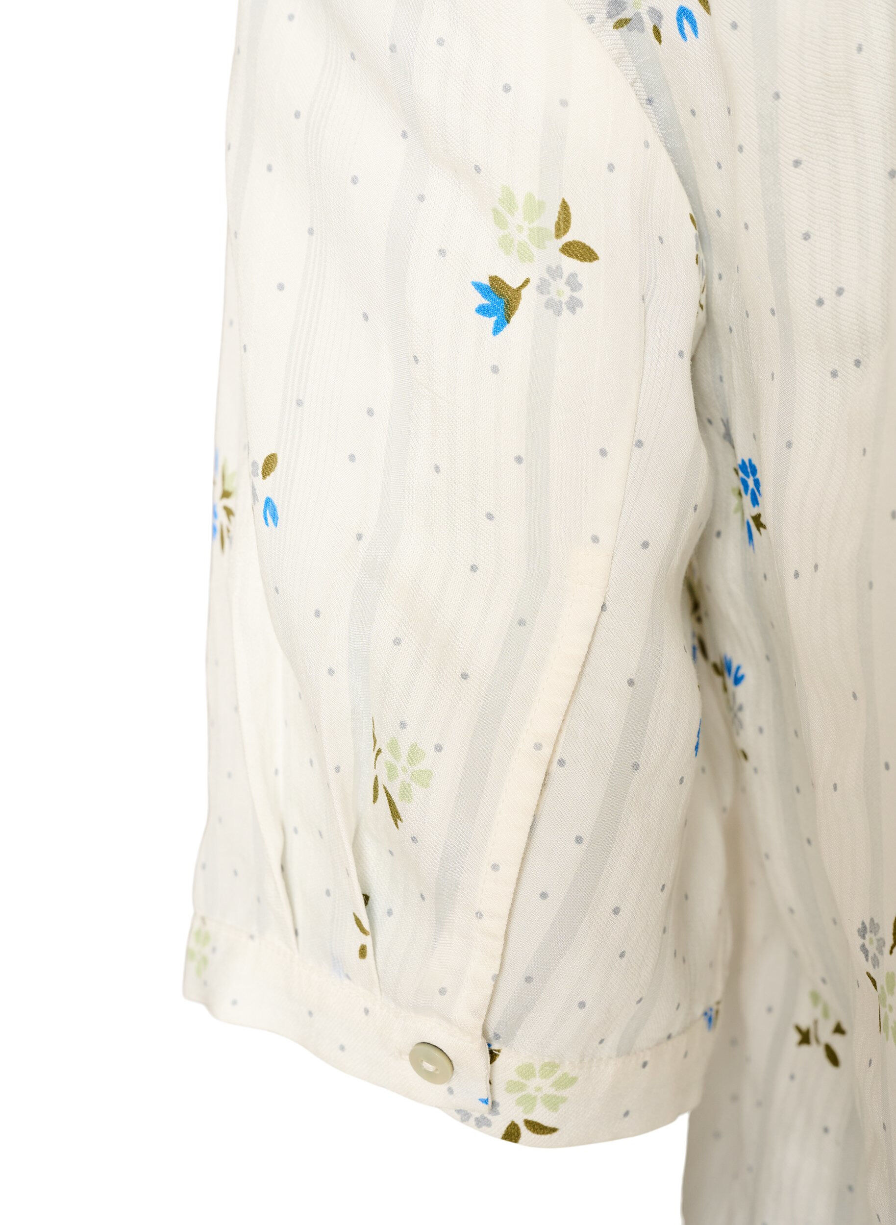 Zizzifashion Blouse with print and 1/2 sleeves, Vanilla, Packshot image number 3