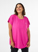 Solid-coloured training T-shirt, Pink, Model image number 0