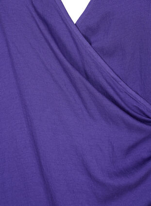 Long-sleeved blouse in viscose with a wrap look, Prism Violet, Packshot image number 2