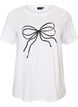 T-shirt in organic cotton with decorative motif, White, Packshot image number 0