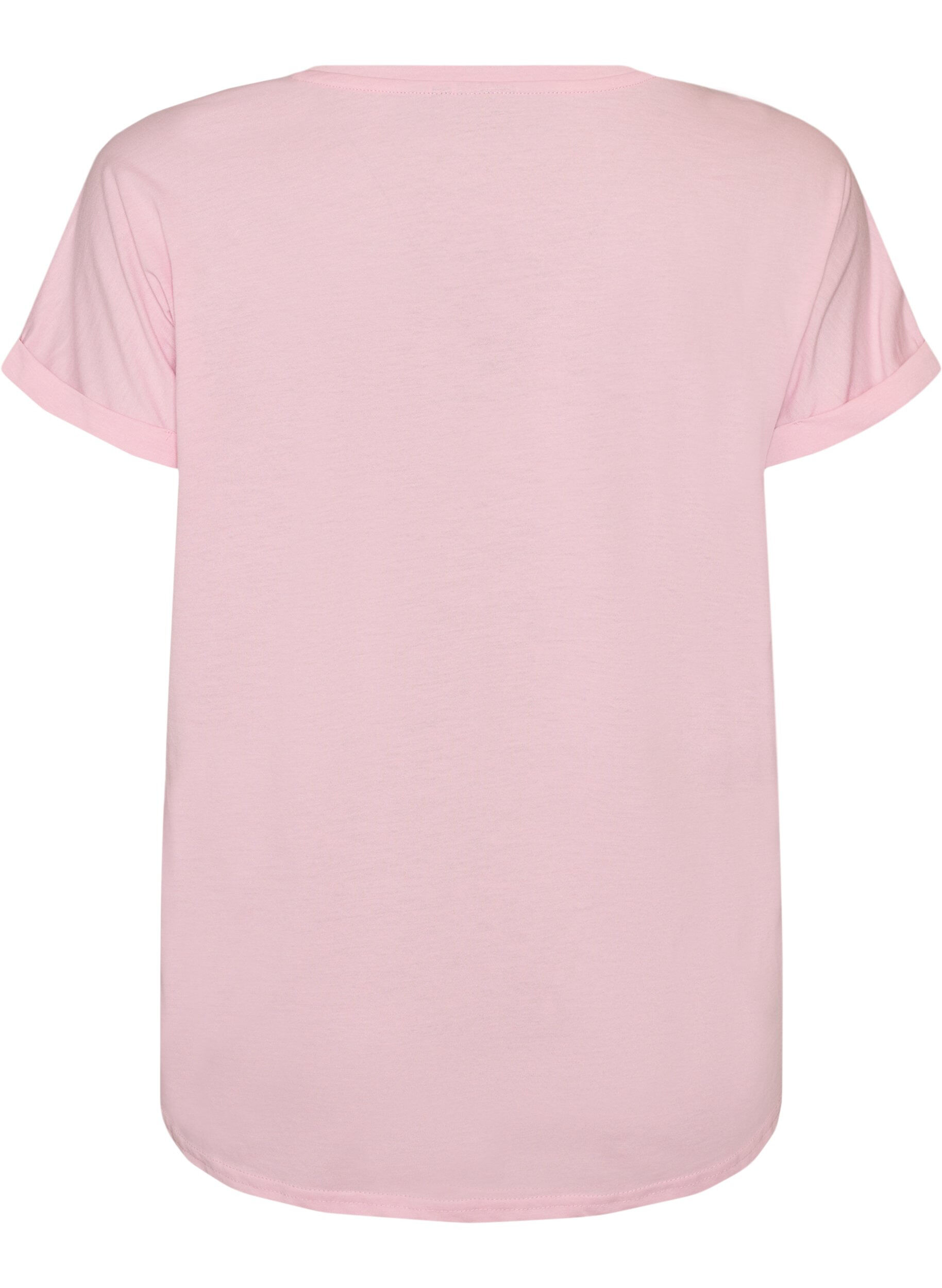 ZizzifashionShort-sleeved cotton blend T-shirt, Rose, Packshot image number 1