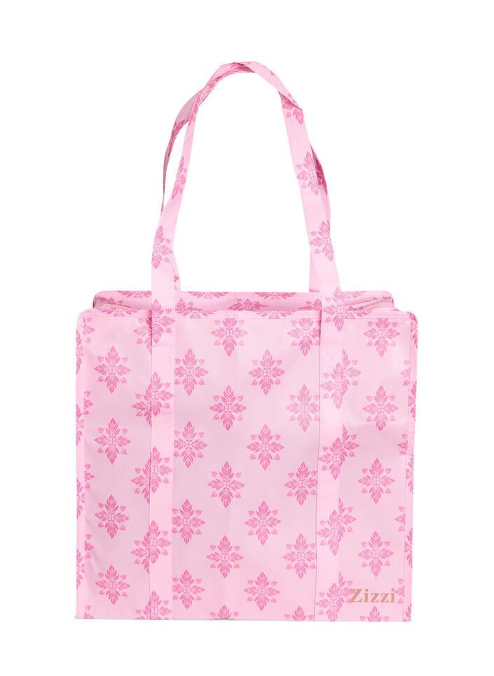 Shopping bag with zipper, Pink, Packshot image number 0