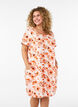 Short-sleeved cotton dress with print, Orange, Model image number 0