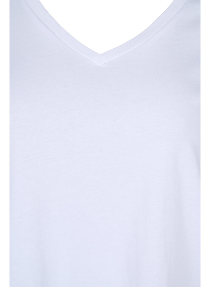 2-pack basic cotton t-shirt, Black/Bright W, Packshot image number 3