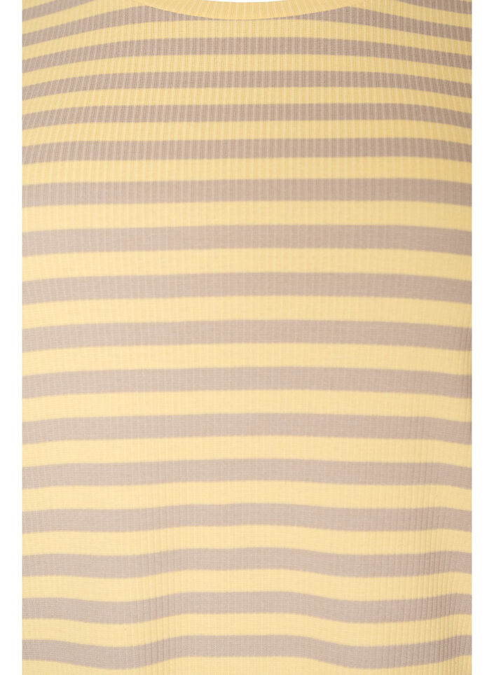 Striped T-shirt with ribbed texture, Yellow, Packshot image number 2
